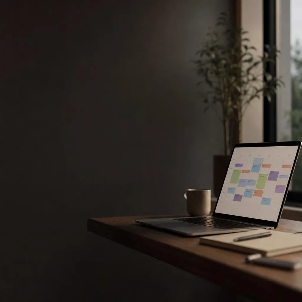Scheduling dashboard showing the week's appointments on a laptop